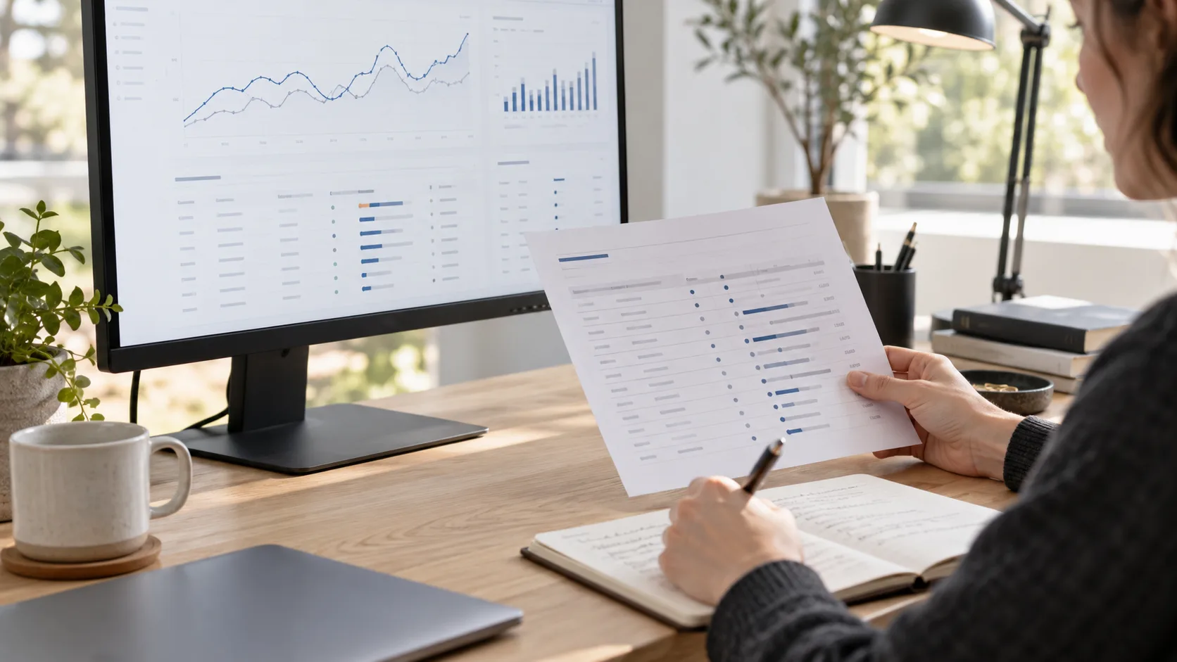 Reviewing system reports against a printed measurement record